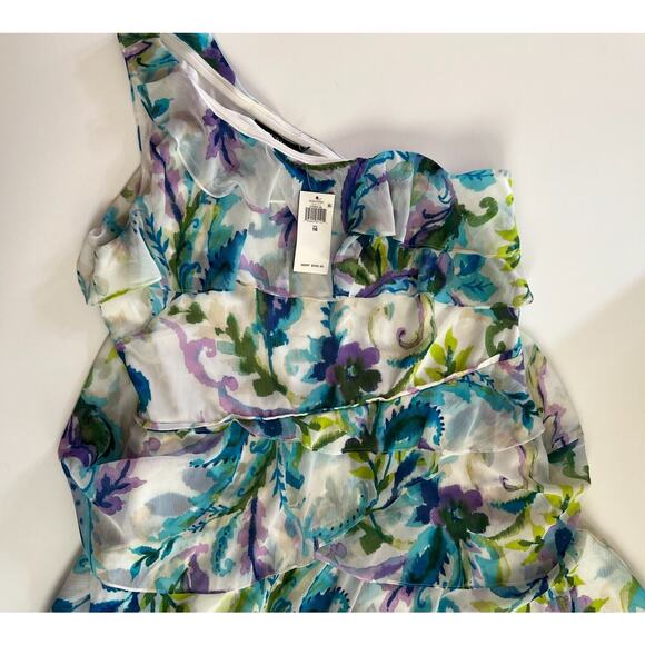 Lauren Ralph Lauren Marcellus One Shoulder Floral Georgette Gown Size 16 NWT - Picture 5 of 11